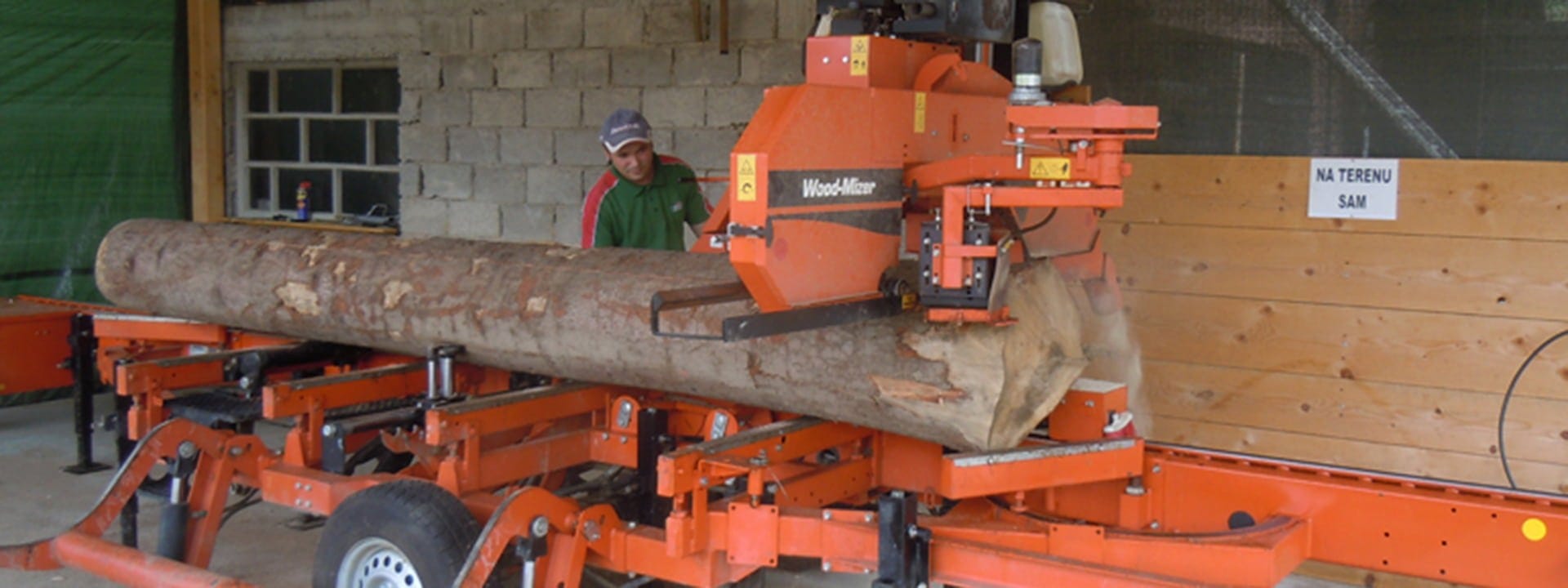 Logs prepared for sawmilling